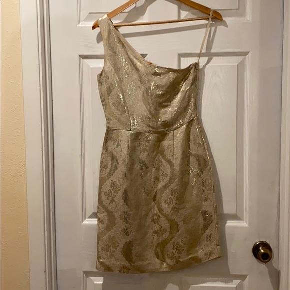 Tory Burch Ardell Ivory Metallic Jacquard linen blend cocktail dress size 0 - Picture 4 of 16